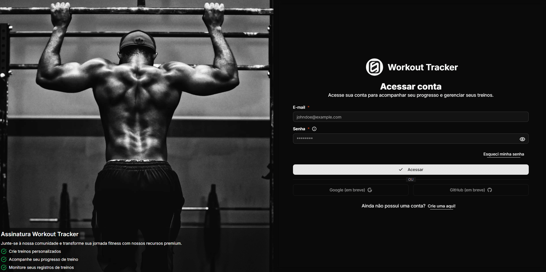 Capa do projeto Workout Tracker